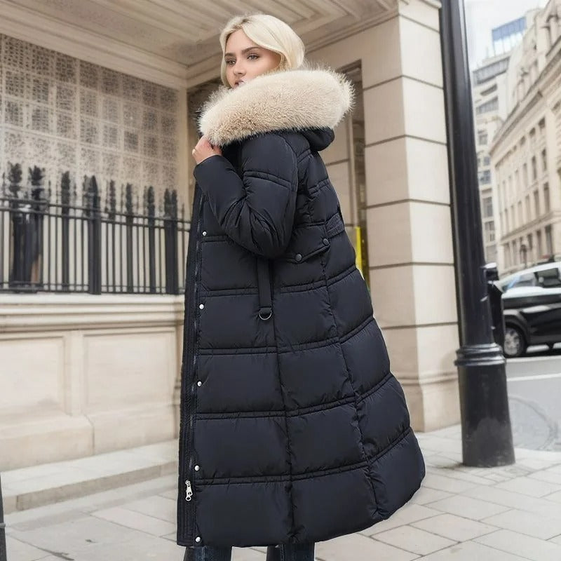 Lucia – Designer Vinter Parka Med Fuskpäls Huva