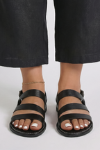 Makayla – Kvinno moderna platta sandaler med bakrem