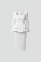 Kylie – Dam Blazer med Fyrkantig Halsringning och Kjol