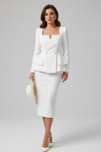 Kylie – Dam Blazer med Fyrkantig Halsringning och Kjol
