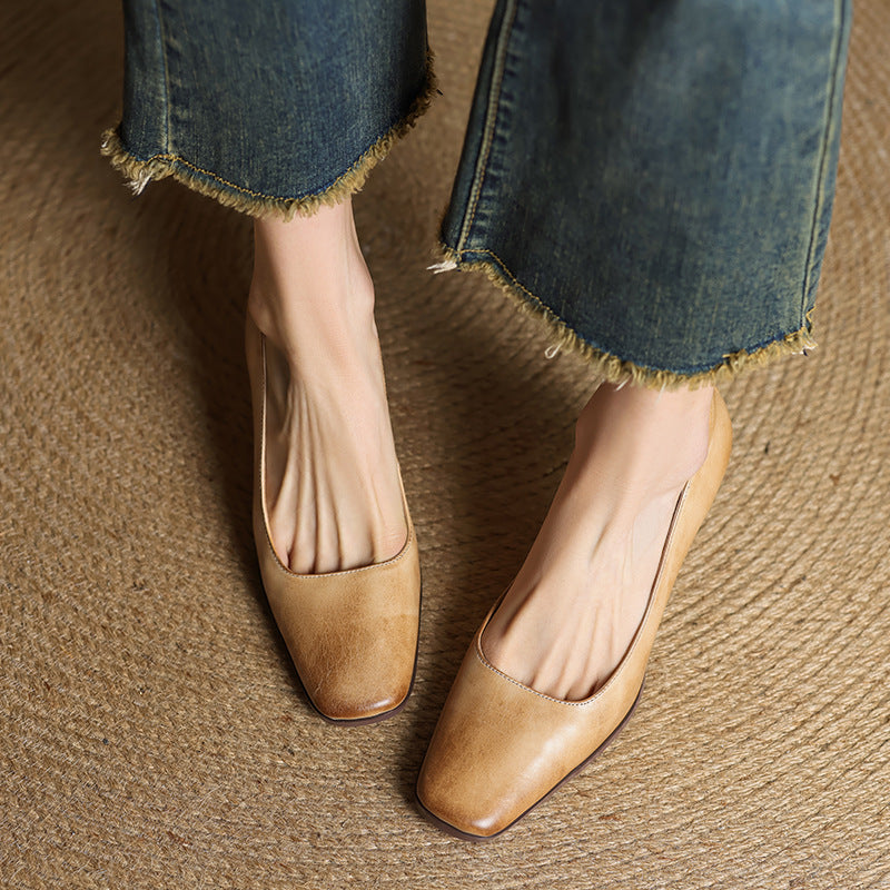 Amélie | Fyrkantiga pumps i läder