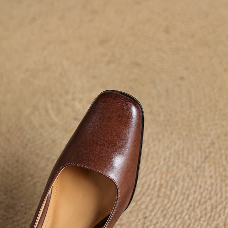 Amélie | Fyrkantiga pumps i läder
