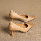 Amélie | Fyrkantiga pumps i läder