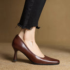 Amélie | Fyrkantiga pumps i läder