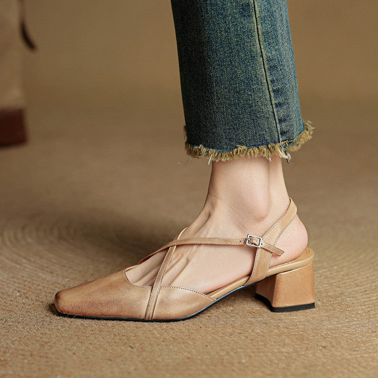 Chloé | Slingback-pumps med korslagda remmar
