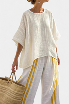Anselor – Elegant randig i linne set