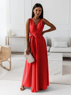 Hailey – Kvinnor Bröllopsgäst Elegant Wrap Maxi Klänning