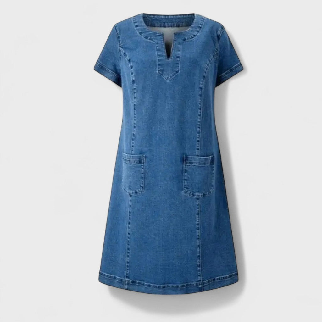 Helga – mjuk jeansklänning