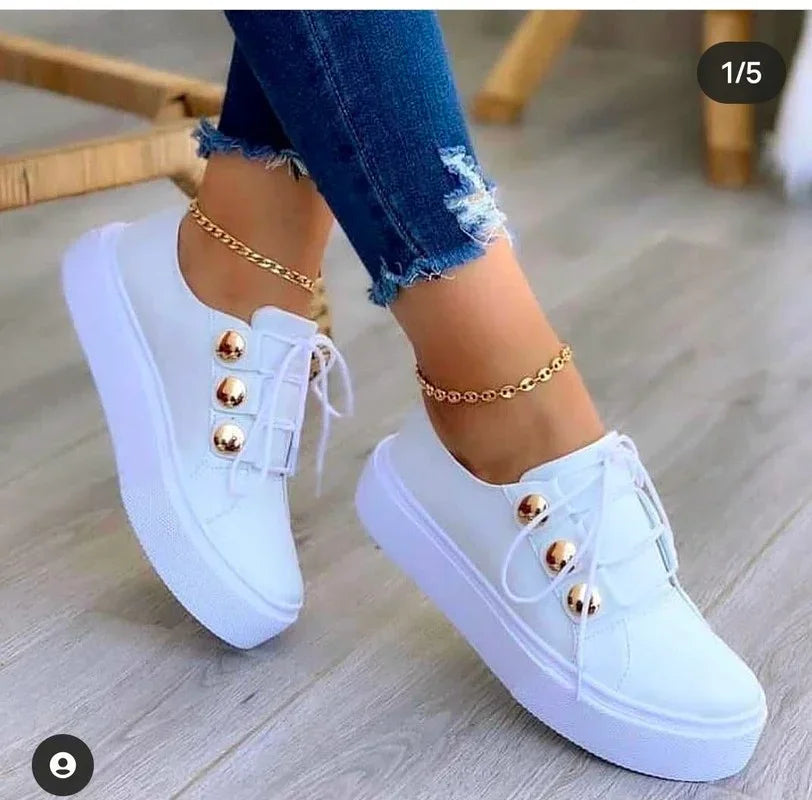 Serena – Ortopediska Platåsneakers Med Rund Tå