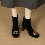 Sylvie | Ankelboots i sammet med klack