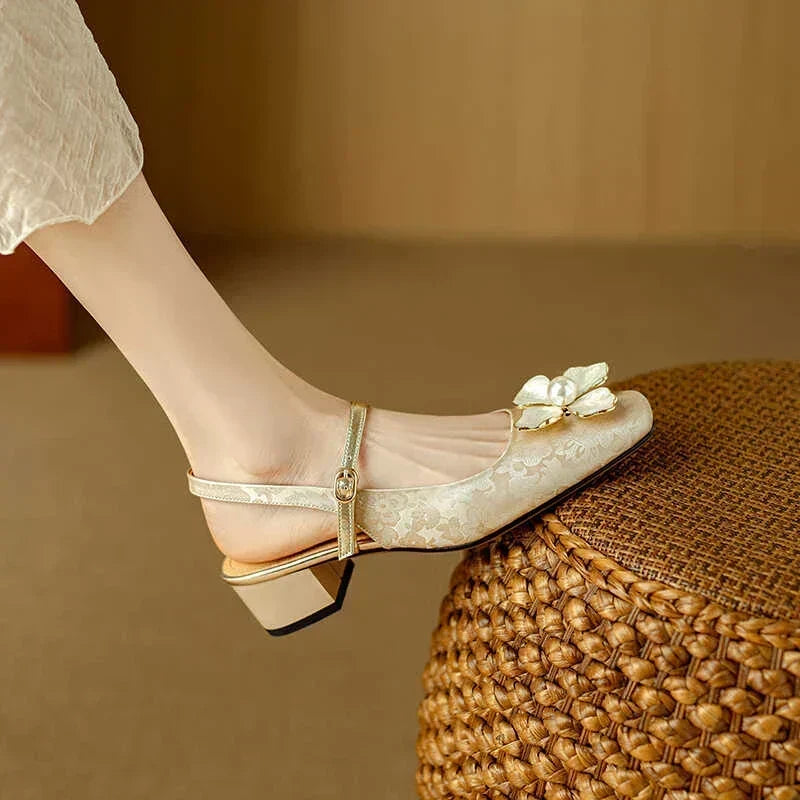Chloé | Blommiga slingback-pumps