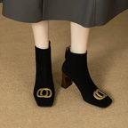Sylvie | Ankelboots i sammet med klack