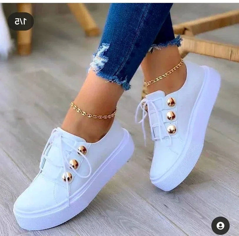 Serena – Ortopediska Platåsneakers Med Rund Tå