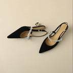Pauline | Slingback-pumps med kristalldetalj