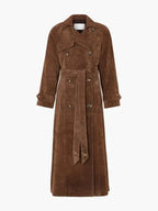 Elegant trenchcoat i mjuk mocka