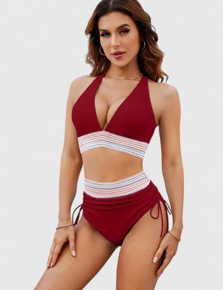 Penelope – Damens Höga Bikini Baddräkt Set