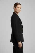 Rebecca – Damens dubbelknäppta blazer med detaljer i guldton