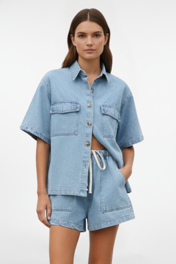 Brooklyn – Kvinnors kortärmad set med shorts