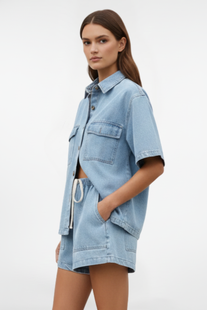 Brooklyn – Kvinnors kortärmad set med shorts