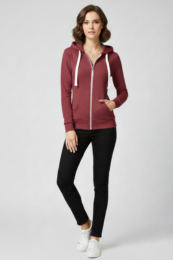 Grace – Dam Hoodie med Framlåset och Kängurufickor