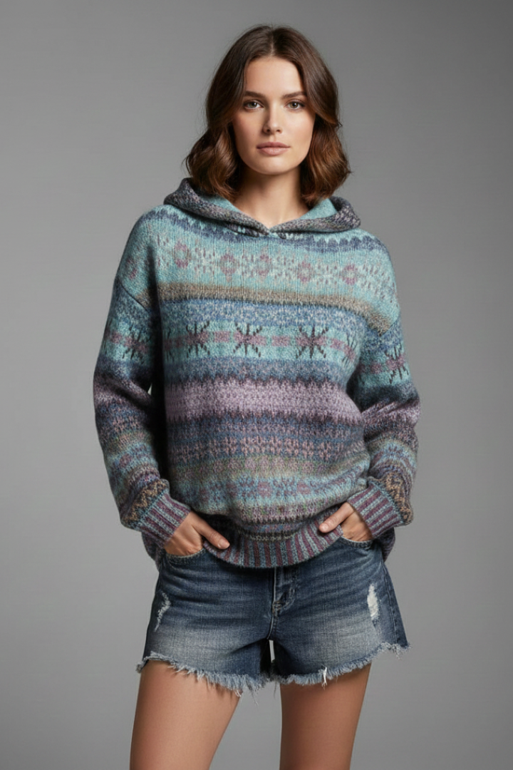 Dakota – Dam Hoodie med Huva och Ribbad Manschett