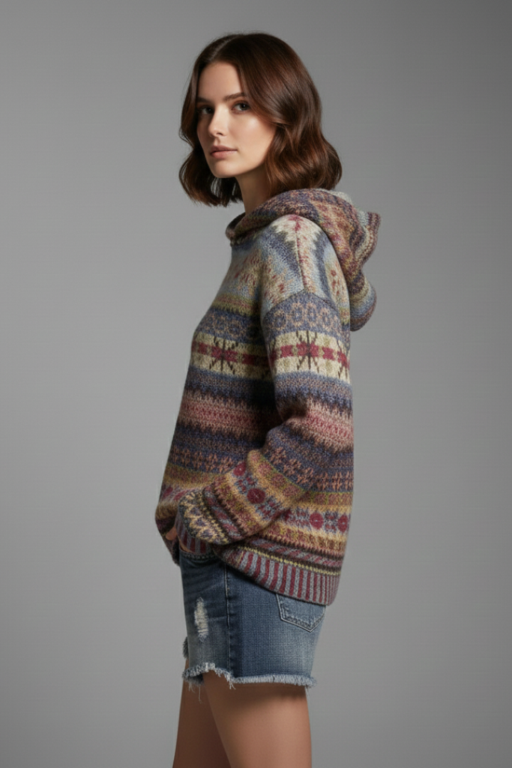 Dakota – Dam Hoodie med Huva och Ribbad Manschett