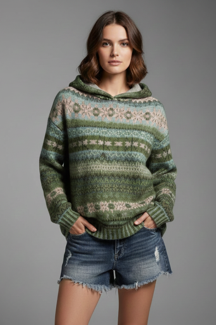 Dakota – Dam Hoodie med Huva och Ribbad Manschett