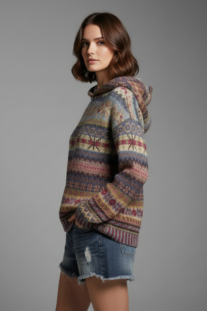 Dakota – Dam Hoodie med Huva och Ribbad Manschett