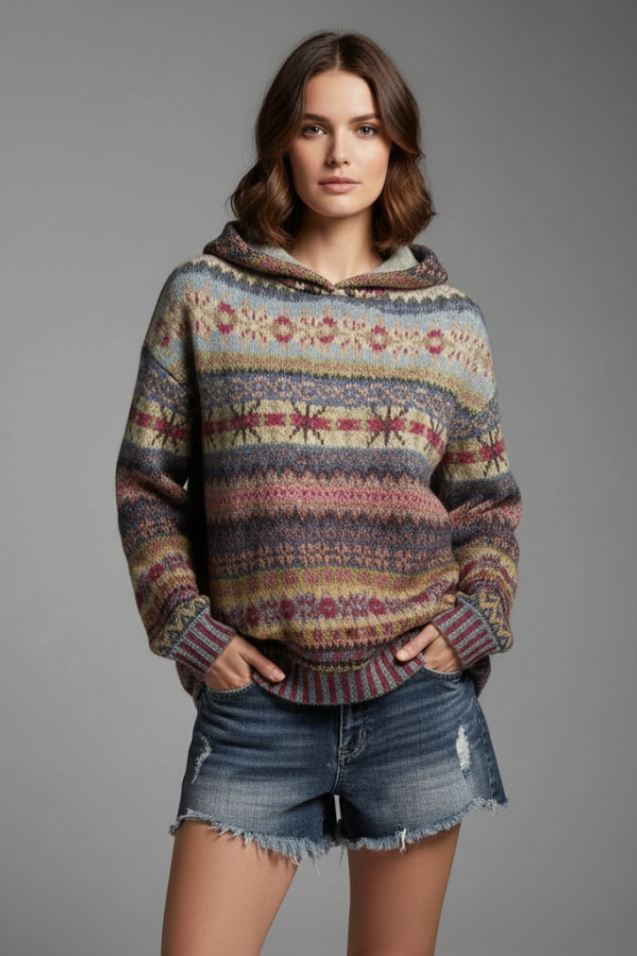 Dakota – Dam Hoodie med Huva och Ribbad Manschett