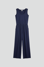 Emma – Dam Rundhalsad Elastisk Midja Vida Byxor Jumpsuit