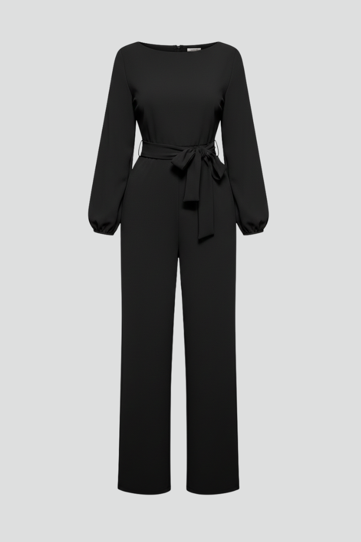 Caroline – Dam Rundhalsad Knytmidja Klassisk Jumpsuit
