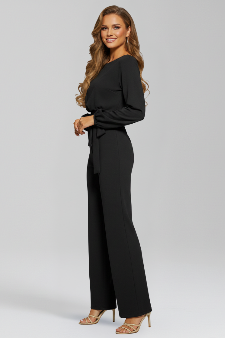 Caroline – Dam Rundhalsad Knytmidja Klassisk Jumpsuit