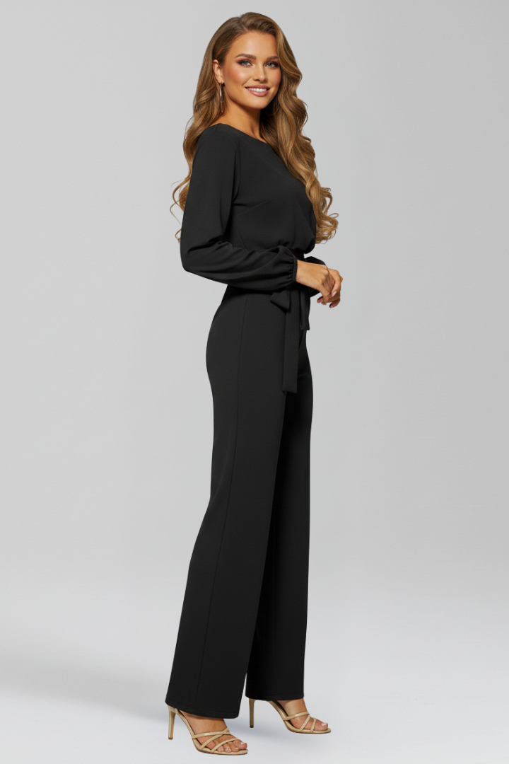 Caroline – Dam Rundhalsad Knytmidja Klassisk Jumpsuit
