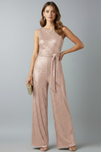 Brooklyn – Kvinnors Paljett Raka Ben Kvälls Jumpsuit
