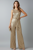 Brooklyn – Kvinnors Paljett Raka Ben Kvälls Jumpsuit