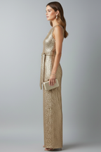 Brooklyn – Kvinnors Paljett Raka Ben Kvälls Jumpsuit