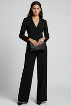 Charlotte – Skräddarsydd Jumpsuit Med Omlott Fram Och Vida Ben För Dam