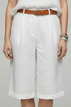 Hannah – Damens Högmidjade Skräddarsydda Casual Shorts med Uppvik