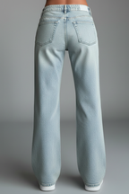 Heather – Damens avslappnade jeans med vida ben och dragsko
