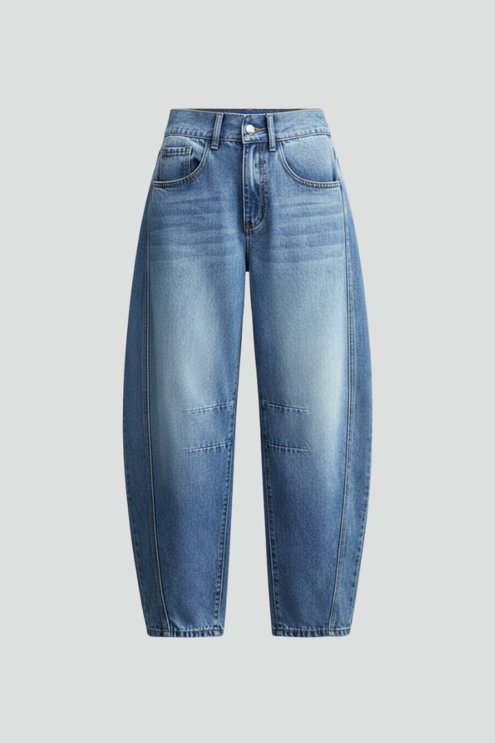 Isabella – Damens avslappnade lågmidjade raka jeans