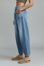 Isabella – Damens avslappnade lågmidjade raka jeans