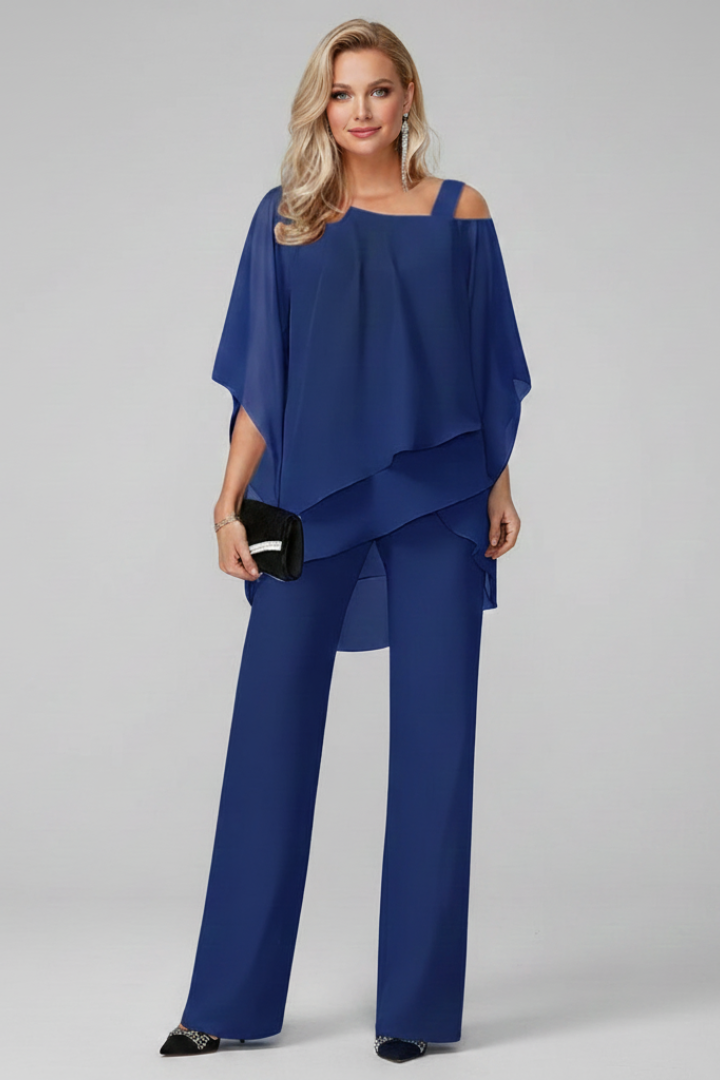 Chloe – Dam Off-Shoulder Flödande Vida Byxor Jumpsuit