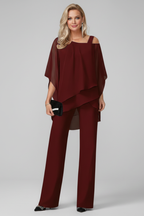 Chloe – Dam Off-Shoulder Flödande Vida Byxor Jumpsuit