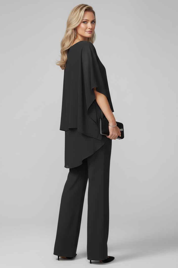 Chloe – Dam Off-Shoulder Flödande Vida Byxor Jumpsuit