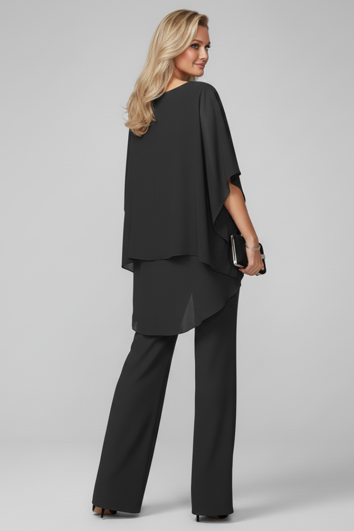 Chloe – Dam Off-Shoulder Flödande Vida Byxor Jumpsuit