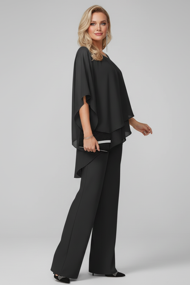 Chloe – Dam Off-Shoulder Flödande Vida Byxor Jumpsuit