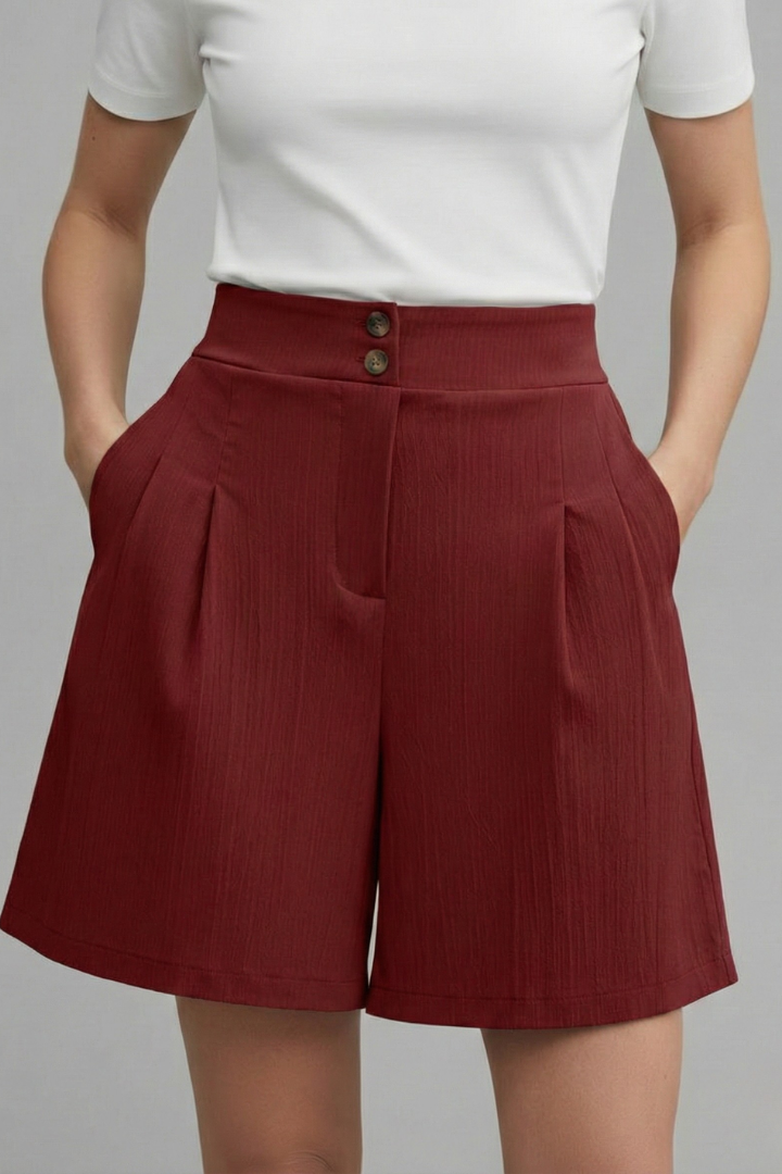 Gabriella – Damens Högmidjade Vida Shorts