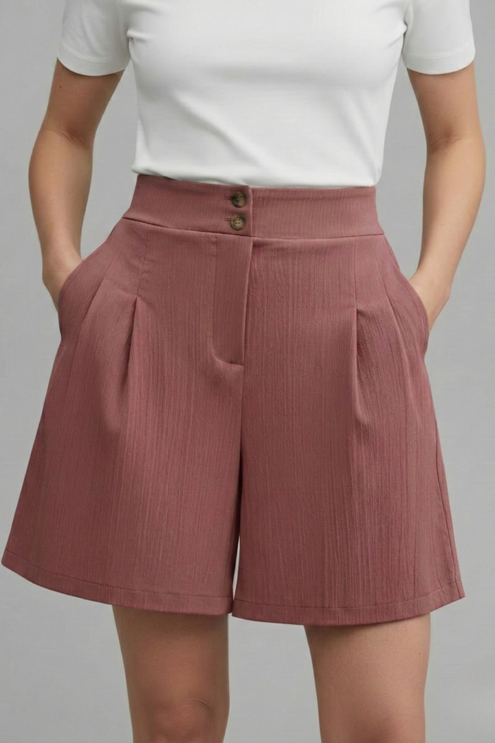 Gabriella – Damens Högmidjade Vida Shorts