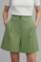 Gabriella – Damens Högmidjade Vida Shorts