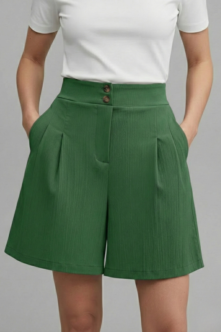 Gabriella – Damens Högmidjade Vida Shorts